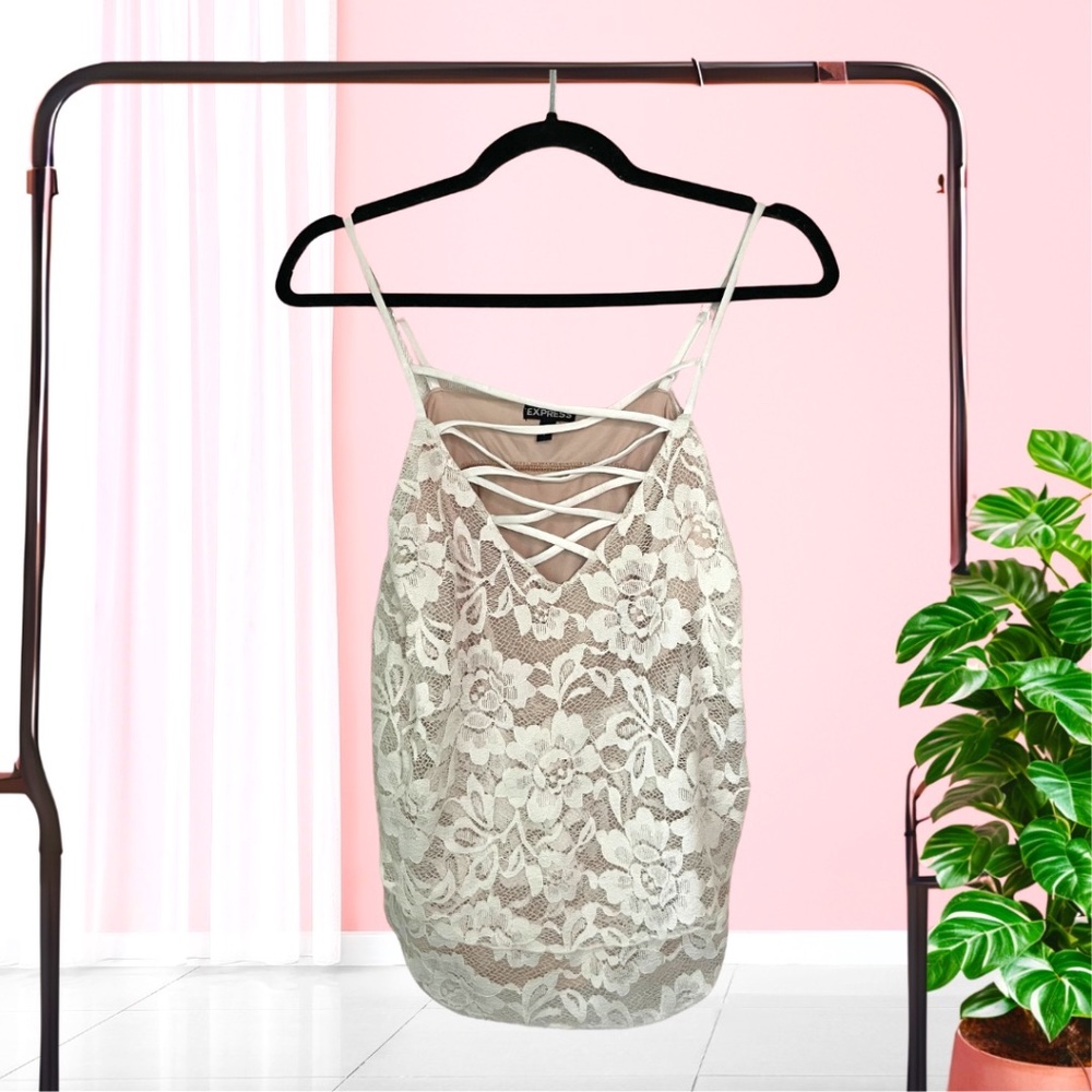 Express Criss Cross Lace Top - Size Small - Picture 2 of 5